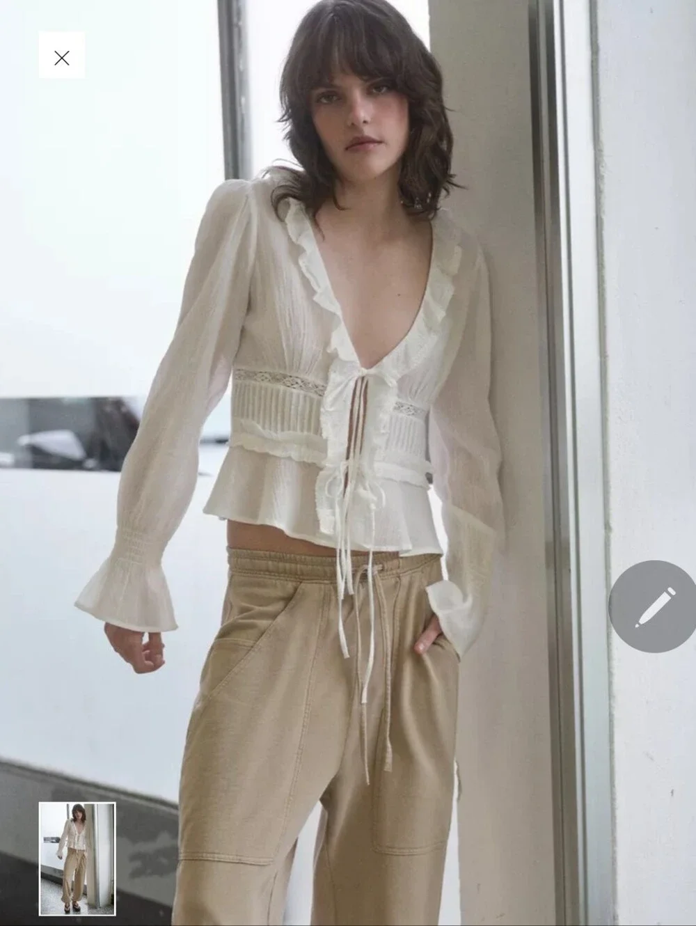 Zara sheer white